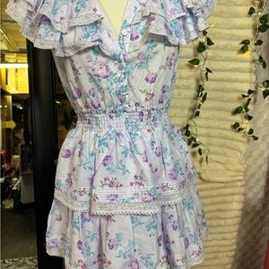 LoveShackFancy Lavender Floral Dress